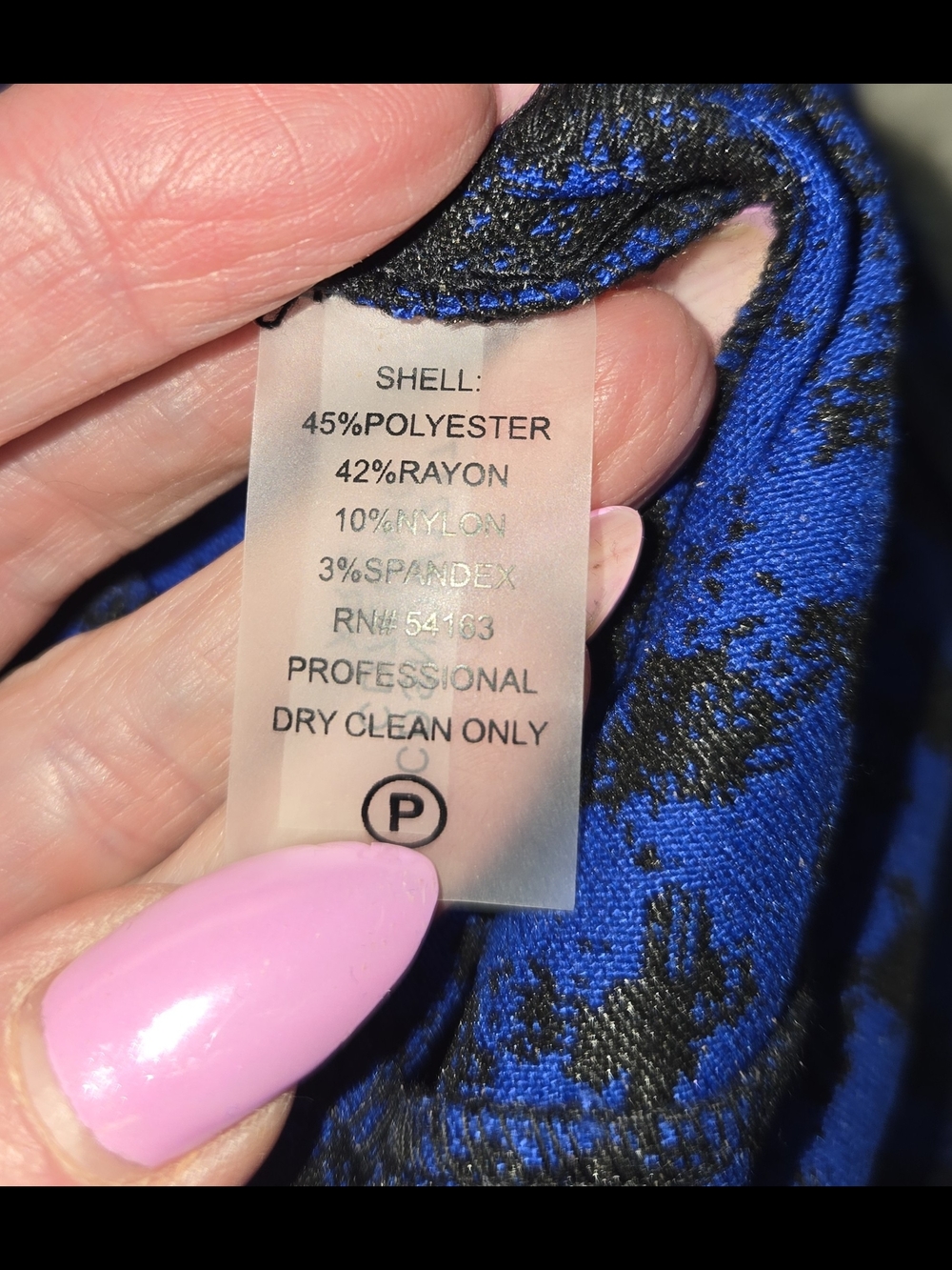 Calvin Klein Taylored Royal Blue and Black Midi Sheath Minimalist Dress Size 4 - Picture 6 of 8